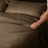 Sateen Duvet Cover in Forest Green