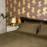 Sateen Sham Set in Forest Green