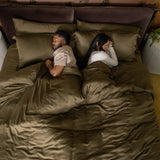 Sateen Duvet Cover in Forest Green