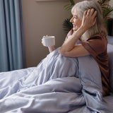 Sateen Duvet Cover in Dream Blue