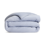 Folded light blue comforter png no background