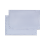 two blue shams flat lay top down