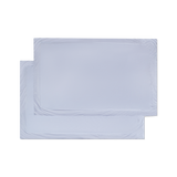 two blue shams flat lay top down