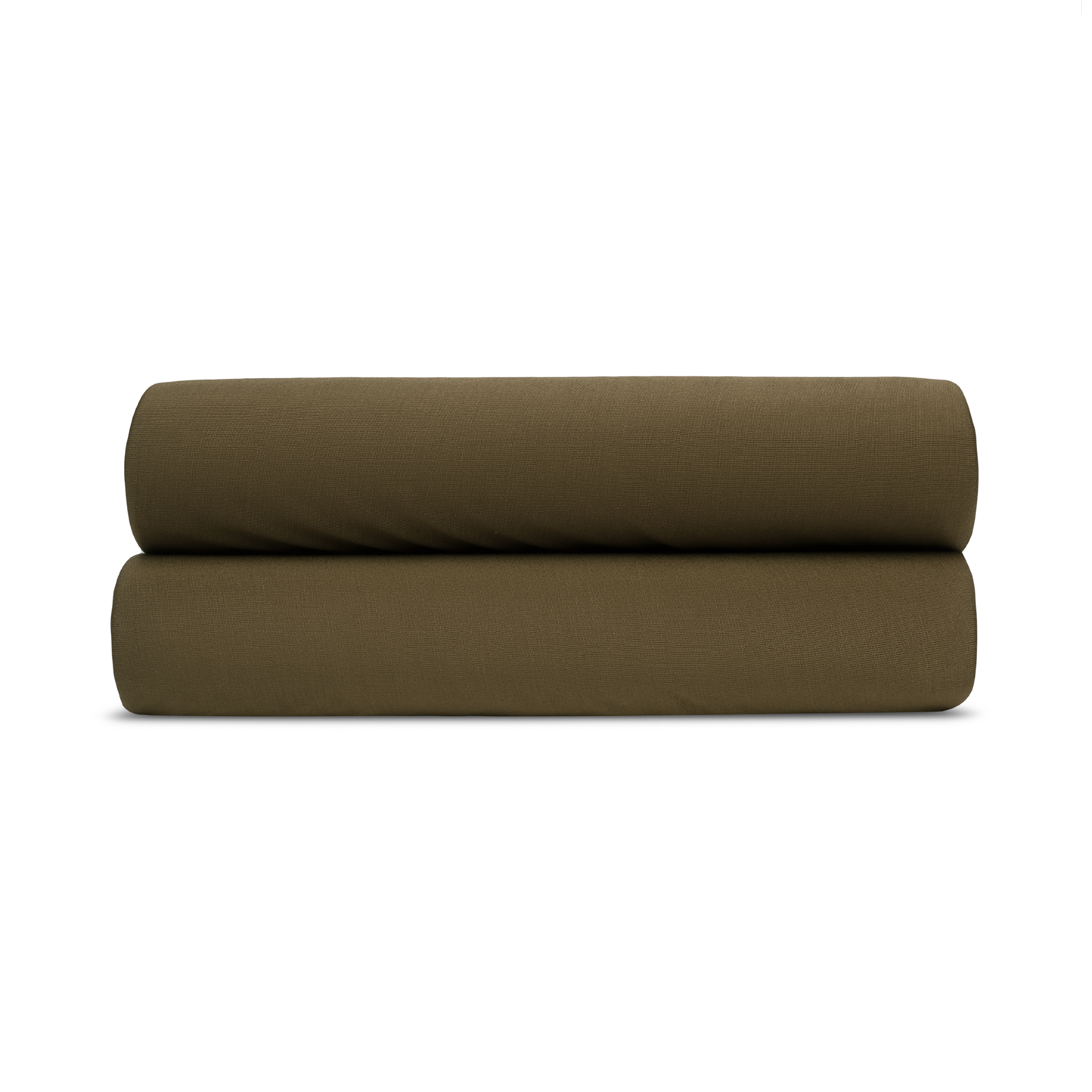 two green pillow shams folded on top of each other