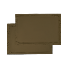 two sateen forest green pillowcase shams flat lay 